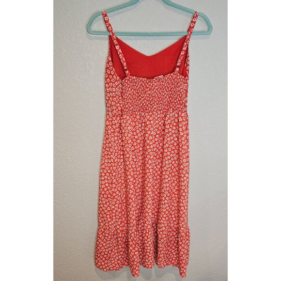 Old Navy Woman Size L Baby Doll Y2K Sundress Floral Print Midi  Smocked Back - Picture 2 of 7